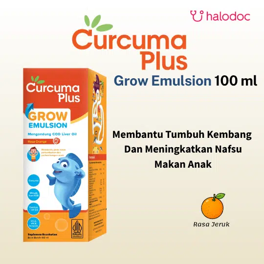 Curcuma Plus Grow Emulsion Rasa Jeruk Sirup 100 ml - Gambar 1