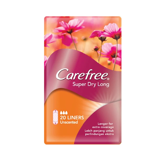 Carefree Panty Liner Super Dry Long Unscented 20 Pads Carefree Panty Liner Super Dry Long Unscented 20 Pads