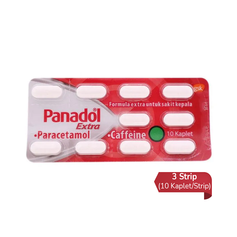 Panadol Extra 3 Strip (10 Kaplet/Strip) - Hemat Borongan Panadol Extra 3 Strip (10 Kaplet/Strip) - Hemat Borongan