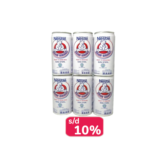 Bear Brand Susu Steril 189 ml 6 Botol - Lebih Hemat Bear Brand Susu Steril 189 ml 6 Botol - Lebih Hemat