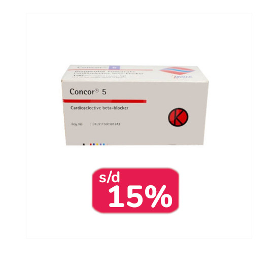 Concor 5 mg 30 Tablet - Obat Rutin - Kegunaan, Efek Samping, Dosis dan