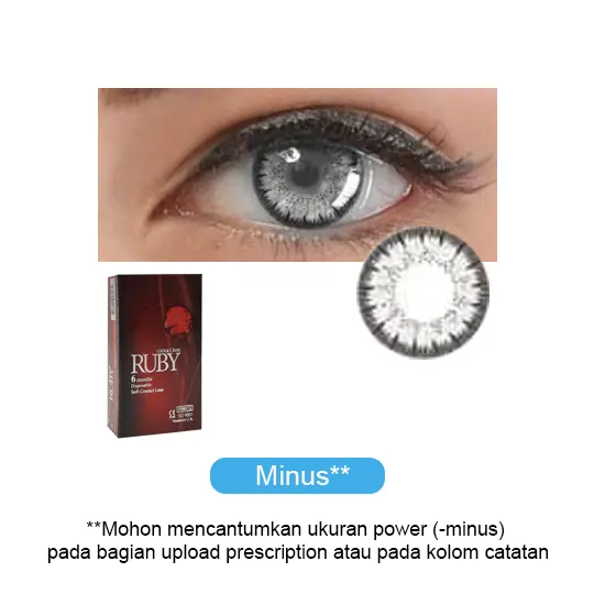 Ruby Pearl Grey 2 Color Softlens Minus