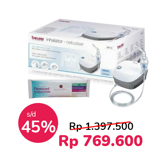 Paket Pulmicort 0.25 mg/ml 10 Respules + Beurer IH 18 Compressor Nebulizer Paket Pulmicort 0.25 mg/ml 10 Respules + Beurer IH 18 Compressor Nebulizer