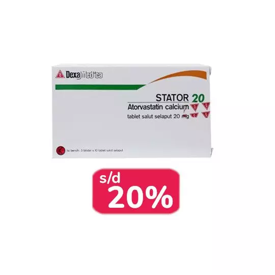 STATOR 20 MG 30 TABLET - OBAT RUTIN STATOR 20 MG 30 TABLET - OBAT RUTIN