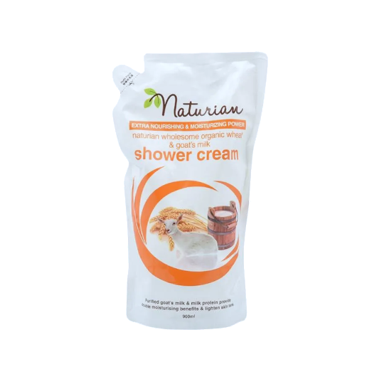 Naturian Shower Cream Wholesome Organic Wheat & Goats Milk Refill 900 ml Naturian Shower Cream Wholesome Organic Wheat & Goats Milk Refill 900 ml