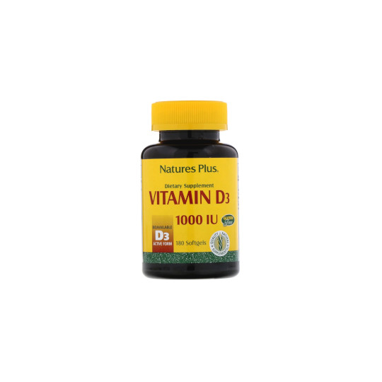 NATURE'S PLUS VITAMIN D3 1000 IU 180 KAPSUL NATURE'S PLUS VITAMIN D3 1000 IU 180 KAPSUL