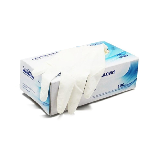 Safe Glove Latex Examination Gloves Powdered Size M 100 Pieces