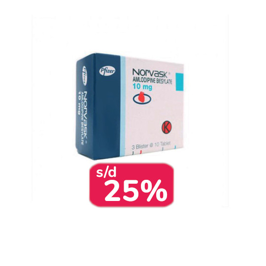 NORVASK 10 MG 30 TABLET - OBAT RUTIN NORVASK 10 MG 30 TABLET - OBAT RUTIN