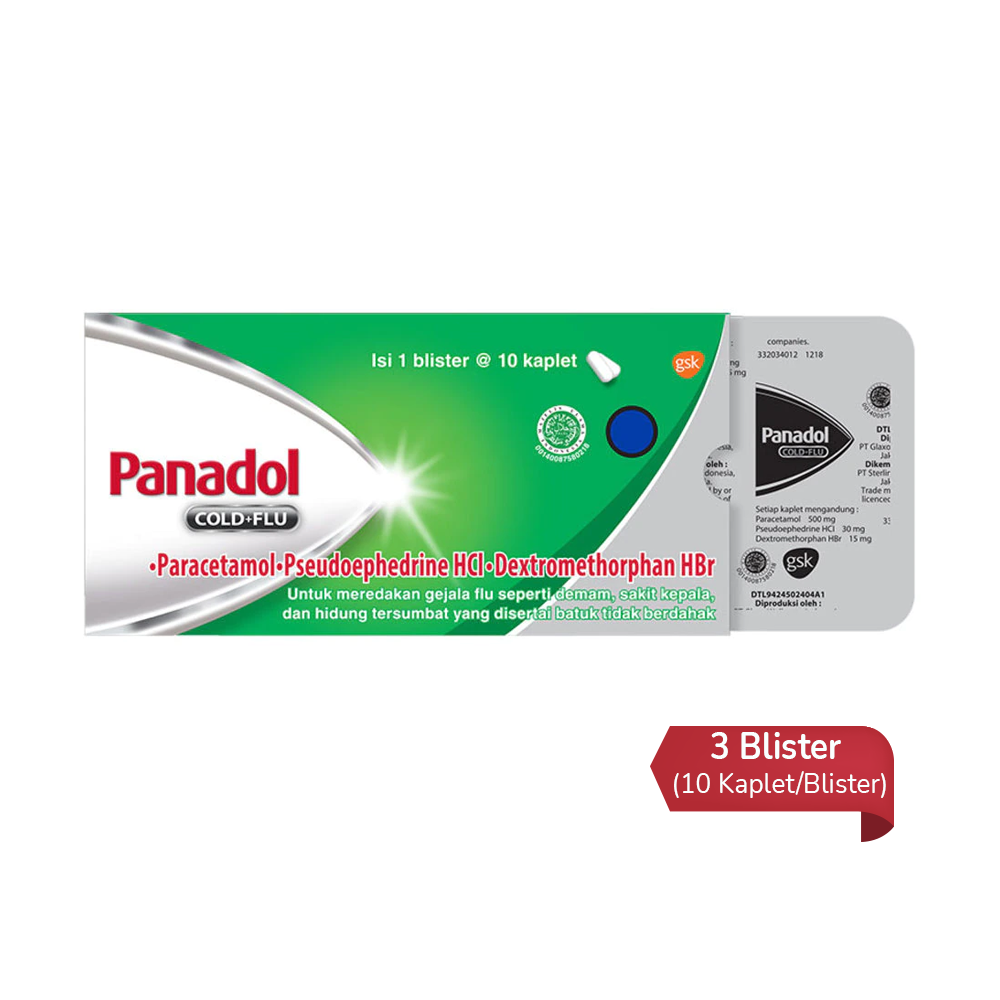 Panadol Cold & Flu 3 Strip (10 Kaplet/Strip) - Hemat Borongan Panadol Cold & Flu 3 Strip (10 Kaplet/Strip) - Hemat Borongan