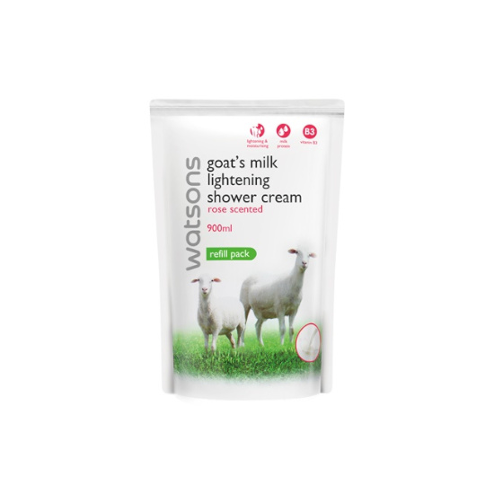 WATSONS GOAT'S MILK SHOWER CREAM ROSE REFILL 900 ML WATSONS GOAT'S MILK SHOWER CREAM ROSE REFILL 900 ML