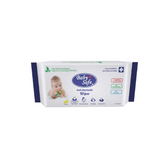 Baby Safe Antibacterial Wipes 50 Lembar Baby Safe Antibacterial Wipes 50 Lembar