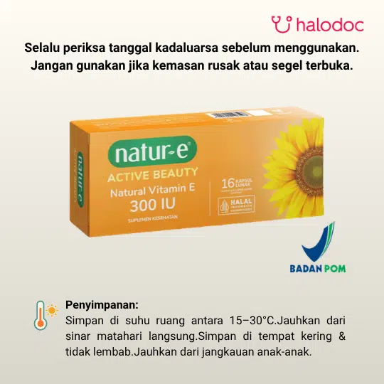 Natur-E Active Beauty Natural Vitamin E 300 IU 16 Kapsul - Gambar 5