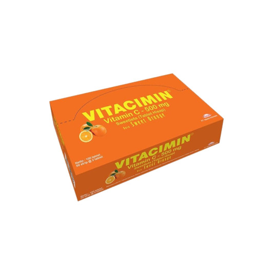 Vitacimin 500 mg Rasa Orange 100 Tablet - Lebih Hemat Vitacimin 500 mg Rasa Orange 100 Tablet - Lebih Hemat