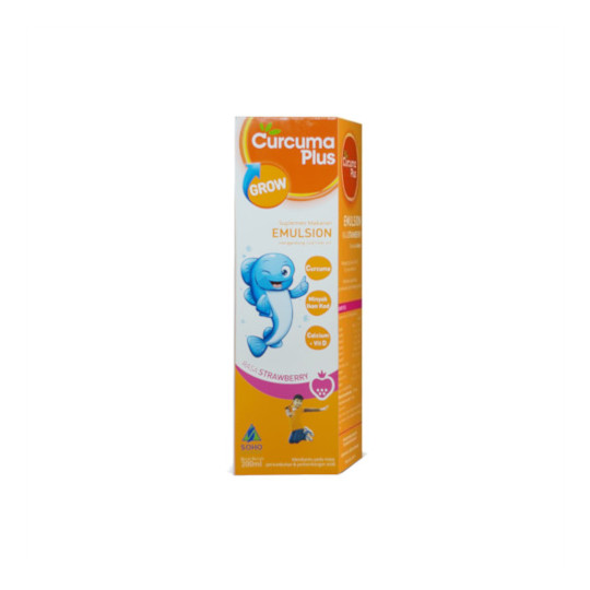 Curcuma Plus Grow Emulsion Rasa Strawberry Sirup 200 ml Curcuma Plus Grow Emulsion Rasa Strawberry Sirup 200 ml
