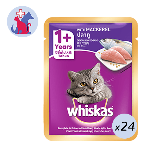 Whiskas Adult Cat 1+ Years Mackerel Flavor 24 pouch (@ 80 g) Whiskas Adult Cat 1+ Years Mackerel Flavor 24 pouch (@ 80 g)