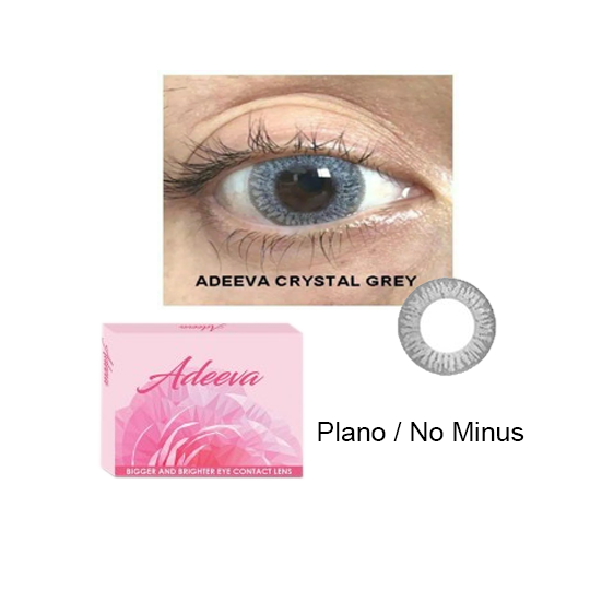 Adeeva Crystal Grey 2 Color Softlens Plano/No Minus Adeeva Crystal Grey 2 Color Softlens Plano/No Minus