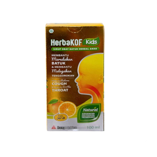 Herbakof Kids Sirup Rasa Jeruk 100 ml Herbakof Kids Sirup Rasa Jeruk 100 ml