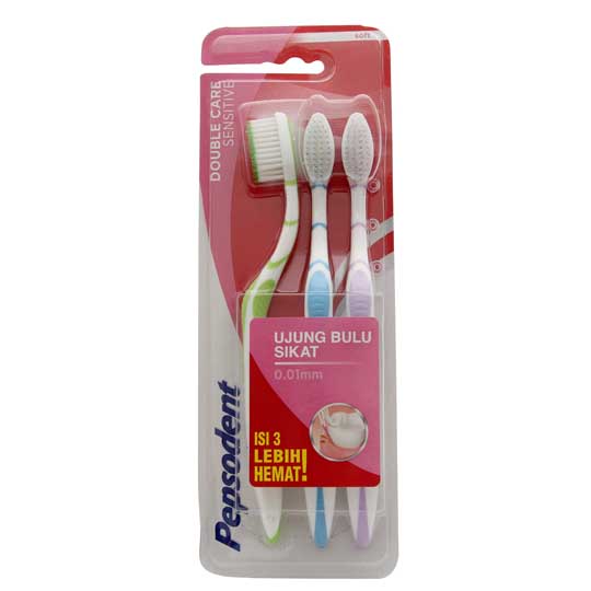 Pepsodent Tooth Brush Double Care Sensitive Soft 3 Pieces Pepsodent Tooth Brush Double Care Sensitive Soft 3 Pieces