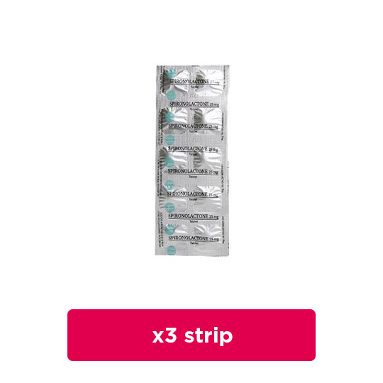 Spironolactone 25 mg 3 Strip (10 Tablet/Strip) Obat Rutin Kegunaan
