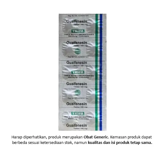 Guaifenesin / Glyceryl Guaiacolate (GG) 100 mg 10 Tablet