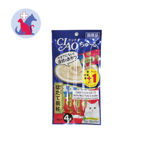Ciao Cat Liquid Snack Tuna Scallop 4 Sachet Ciao Cat Liquid Snack Tuna Scallop 4 Sachet