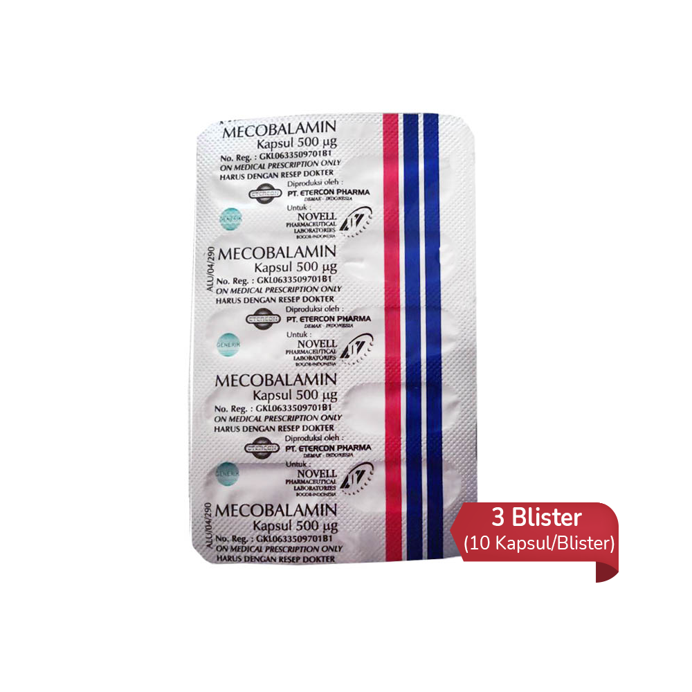Mecobalamin 500 mcg 3 Strip (10 Kapsul/Strip) - Hemat Borongan