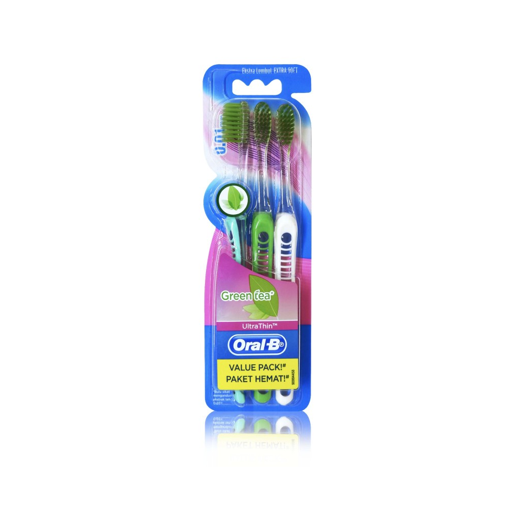 Oral-B Sikat Gigi Ultrathin Green Tea 3 Pieces Oral-B Sikat Gigi Ultrathin Green Tea 3 Pieces