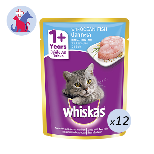 Whiskas Adult Cat 1+ Years Ocean Fish Flavor 12 pouch (@ 80 g) Whiskas Adult Cat 1+ Years Ocean Fish Flavor 12 pouch (@ 80 g)