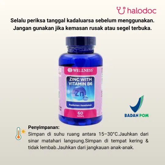 Wellness Zinc With Vitamin B6 60 tablet - Gambar 5