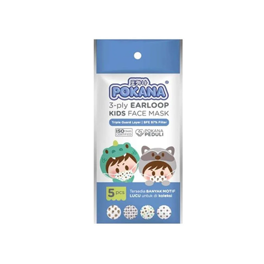 Pokana Masker Earloop Kids 5 Pieces (Random Motif) Pokana Masker Earloop Kids 5 Pieces (Random Motif)