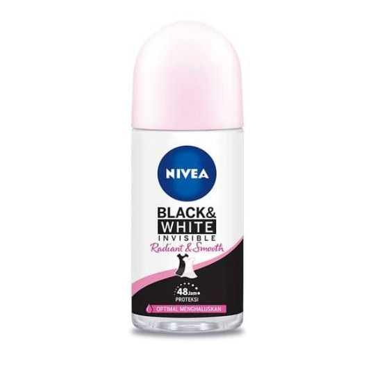 Nivea Deodorant Black & White Invisible Radiant & Smooth Roll On 25 ml Nivea Deodorant Black & White Invisible Radiant & Smooth Roll On 25 ml