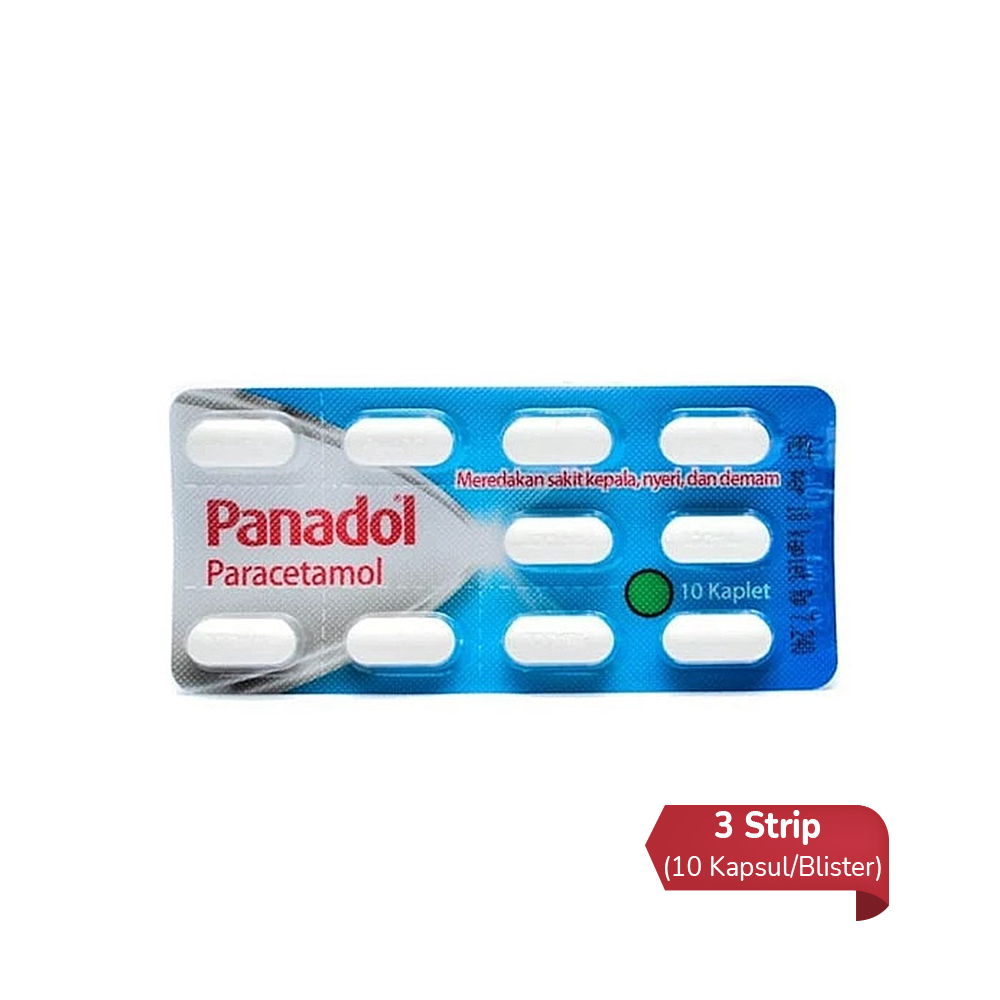 Panadol 500 mg 3 Strip (10 Kaplet/Strip) - Hemat Borongan Panadol 500 mg 3 Strip (10 Kaplet/Strip) - Hemat Borongan