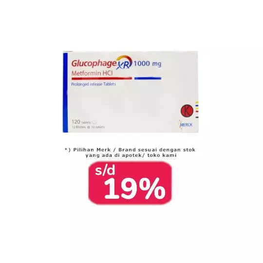 GLUCOPHAGE XR 1000 MG 120 TABLET - OBAT RUTIN GLUCOPHAGE XR 1000 MG 120 TABLET - OBAT RUTIN