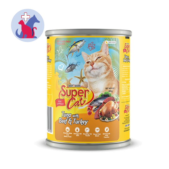 Super Cat Adult Tuna with Beef & Turkey 400 g Super Cat Adult Tuna with Beef & Turkey 400 g
