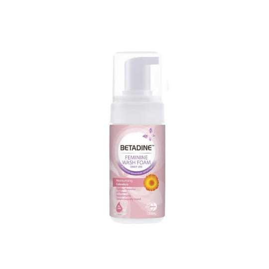 Betadine Feminine Wash Foam Daily Use Moisturising Calendula 100 ml