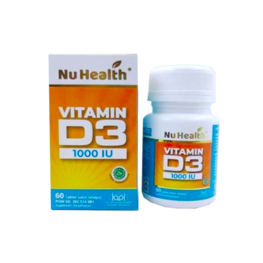 NU Health Vitamin D3 1000 IU 60 Tablet Kegunaan, Efek Samping, Dosis