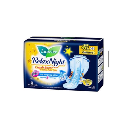 LAURIER RELAX NIGHT WITH GATHERS 40 CM 8 PADS LAURIER RELAX NIGHT WITH GATHERS 40 CM 8 PADS