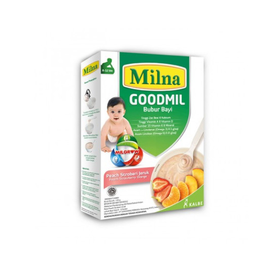 Milna 8-12 Goodmil Bubur Peach Strawberry Jeruk 120 g Milna 8-12 Goodmil Bubur Peach Strawberry Jeruk 120 g