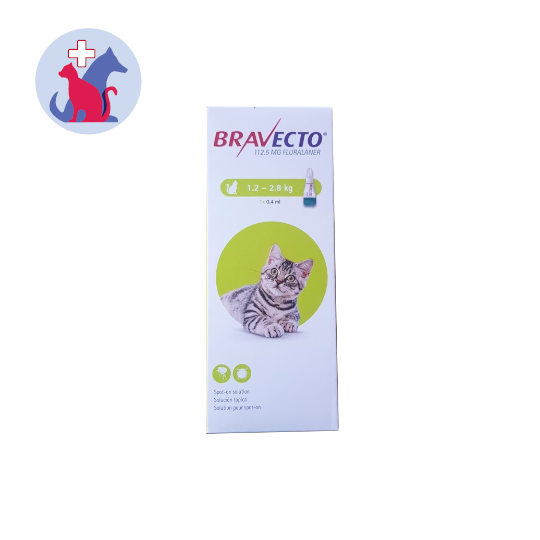 Bravecto Spot On For 1.2-2.8 kg Cat Solution 0.4 ml Bravecto Spot On For 1.2-2.8 kg Cat Solution 0.4 ml