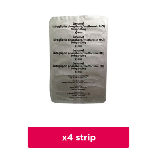 Janumet 50 mg/500 mg 4 Strip (7 Tablet/Strip) Obat Rutin Kegunaan