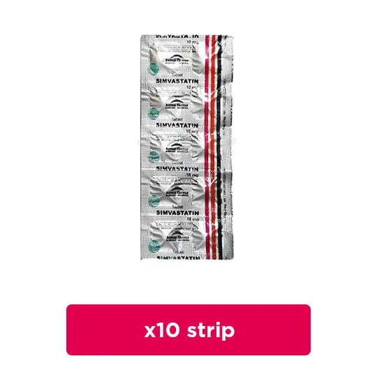 Simvastatin 10 mg 10 Strip (10 Tablet/Strip) Obat Rutin Kegunaan
