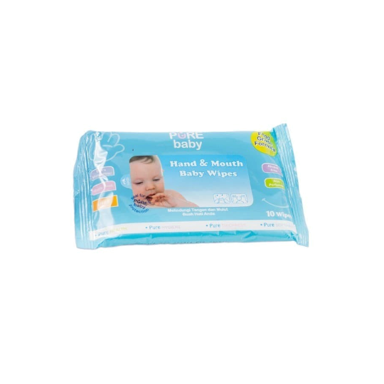 Pure Baby Hand & Mouth Wipes Blue 10 Pieces Pure Baby Hand & Mouth Wipes Blue 10 Pieces