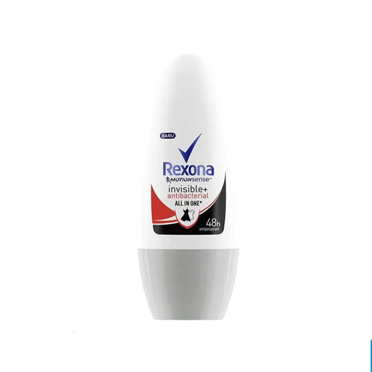 Rexona Women Deodorant Roll On Invisible + Antibacterial 45 ml Rexona Women Deodorant Roll On Invisible + Antibacterial 45 ml