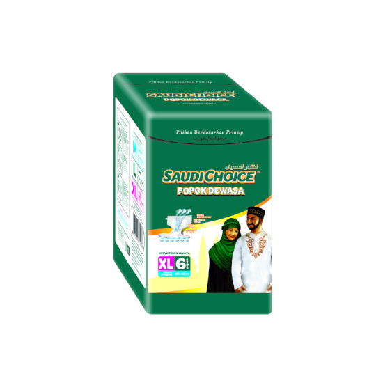 SAUDI CHOICE ADULT DIAPERS XL 6 PIECES SAUDI CHOICE ADULT DIAPERS XL 6 PIECES