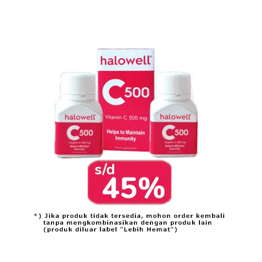 HALOWELL C 500 MG 2 BOTOL (@30 TABLET) - LEBIH HEMAT HALOWELL C 500 MG 2 BOTOL (@30 TABLET) - LEBIH HEMAT
