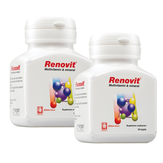 Renovit 2 Botol (30 Kaplet/Botol) - Hemat Borongan Renovit 2 Botol (30 Kaplet/Botol) - Hemat Borongan