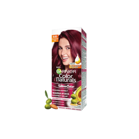 Garnier Color Naturals Ultra Color Kit - Pewarna Rambut 6.62 Cranberry Red Garnier Color Naturals Ultra Color Kit - Pewarna Rambut 6.62 Cranberry Red
