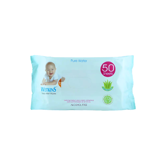 Wetkins Baby Wipes Blue 50 Sheets Wetkins Baby Wipes Blue 50 Sheets