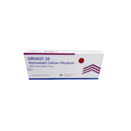 Orvast 20 mg 10 Tablet Orvast 20 mg 10 Tablet