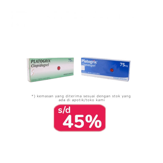 Platogrix 75 mg 28 Tablet - Obat Rutin Platogrix 75 mg 28 Tablet - Obat Rutin